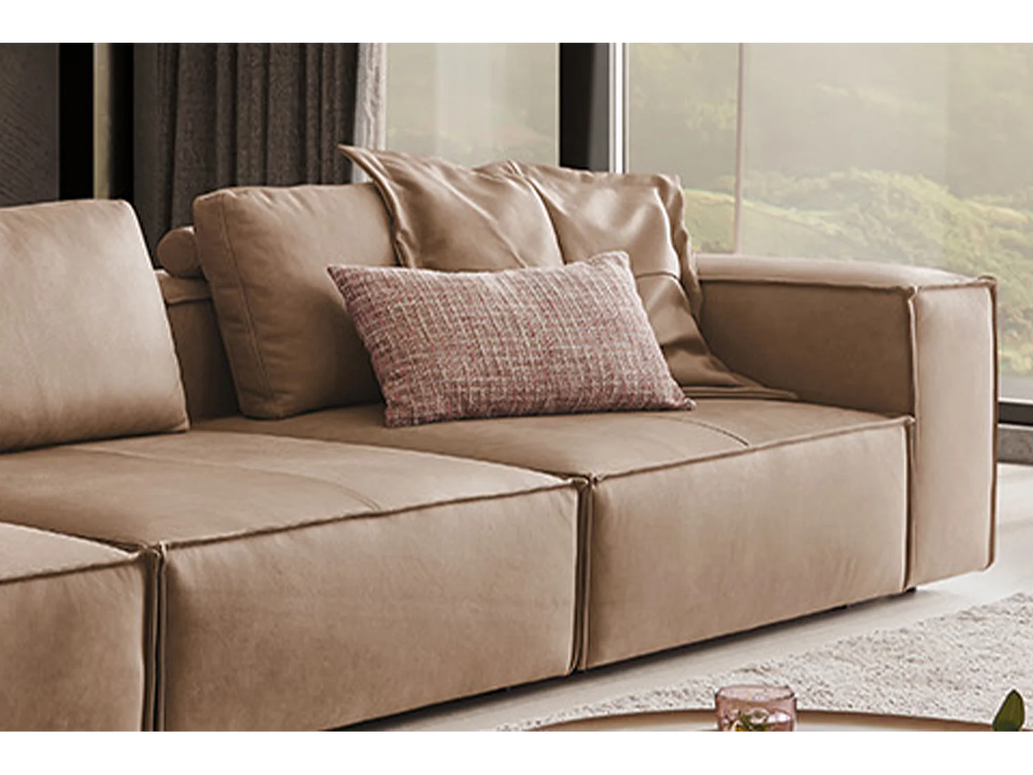 Sofa - Taupe Leder - CARMO