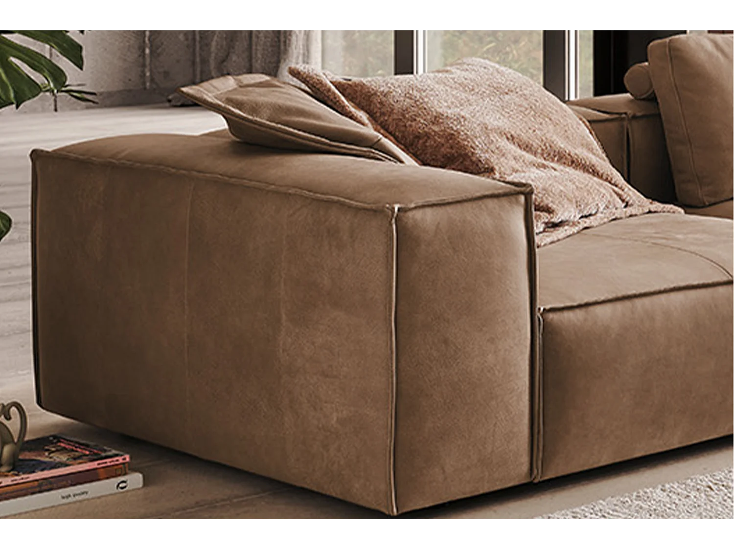 Sofa - Taupe Leder - CARMO