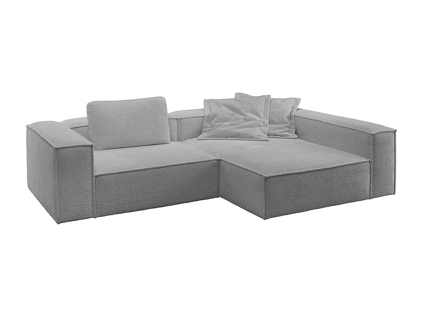 Ecksofa - Grau Flachgewebe - CARMO