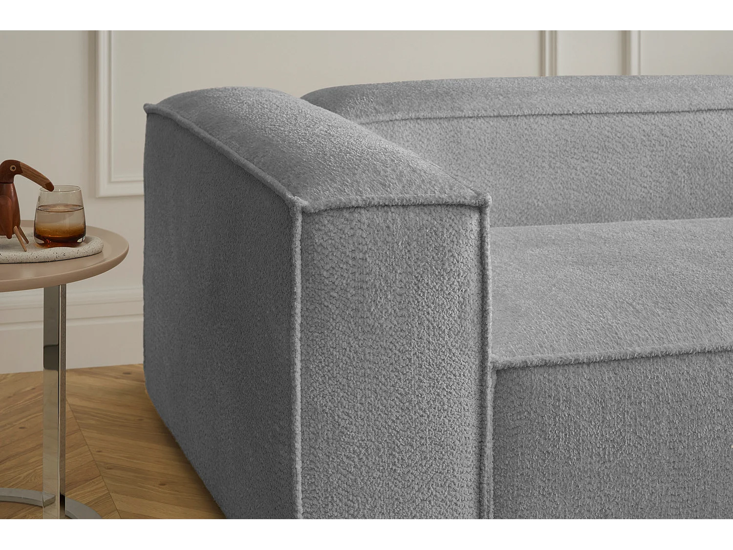 Ecksofa - Grau Flachgewebe - CARMO