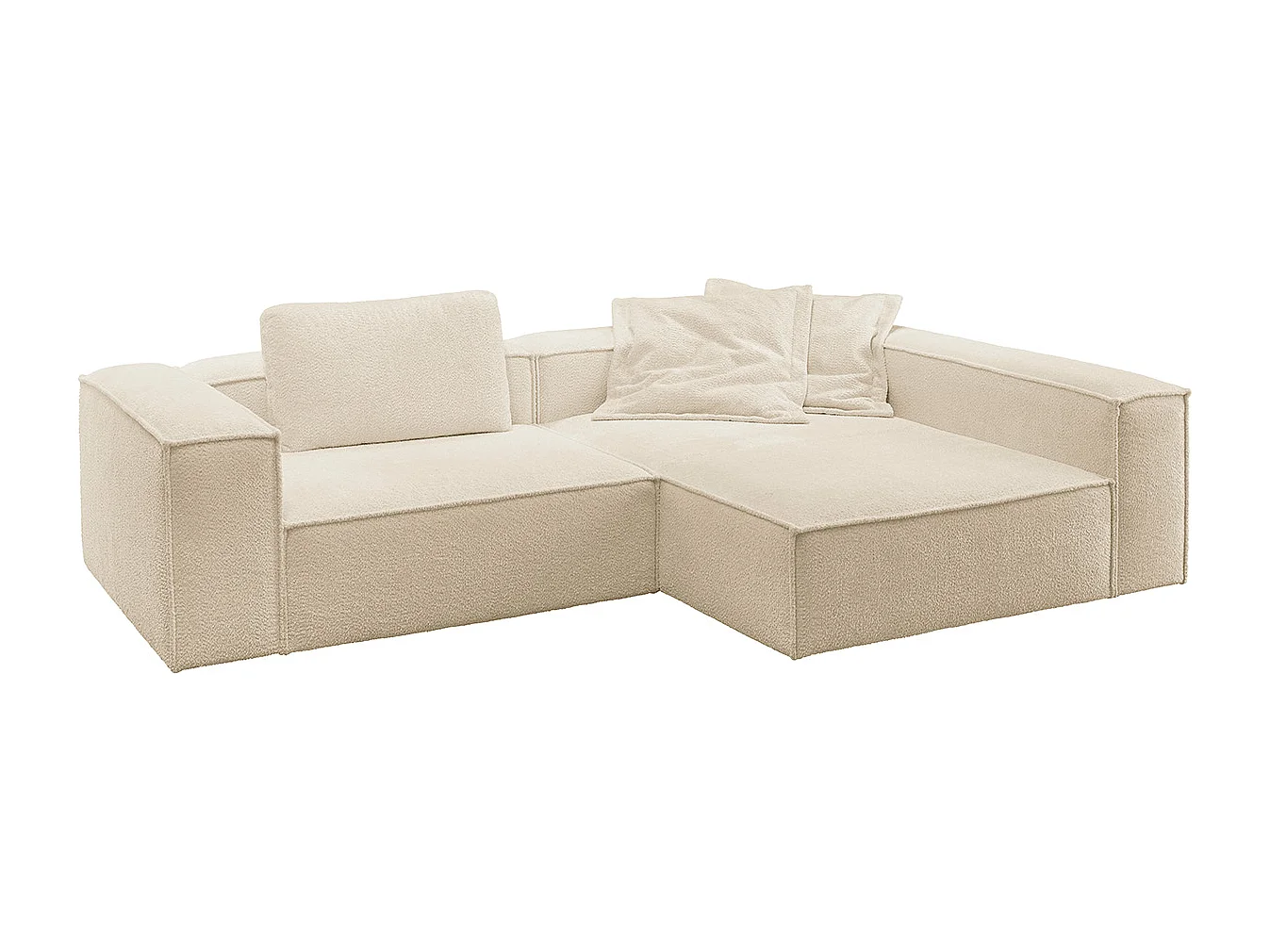 Canapé d'angle - beige tissage plat - CARMO