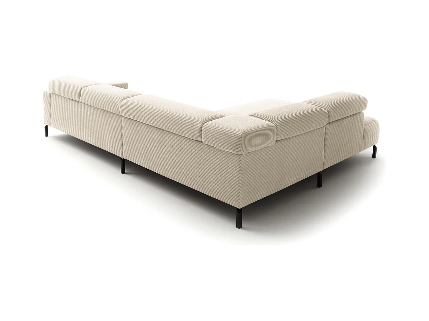 Canapé d'angle - blanc crème Velours côtelé - DELIA