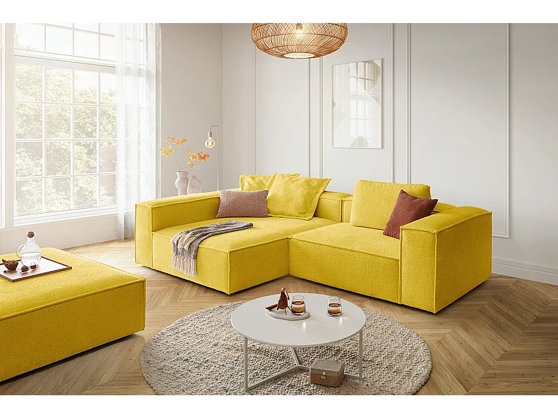 Ecksofa - Gelb Flachgewebe - CARMO