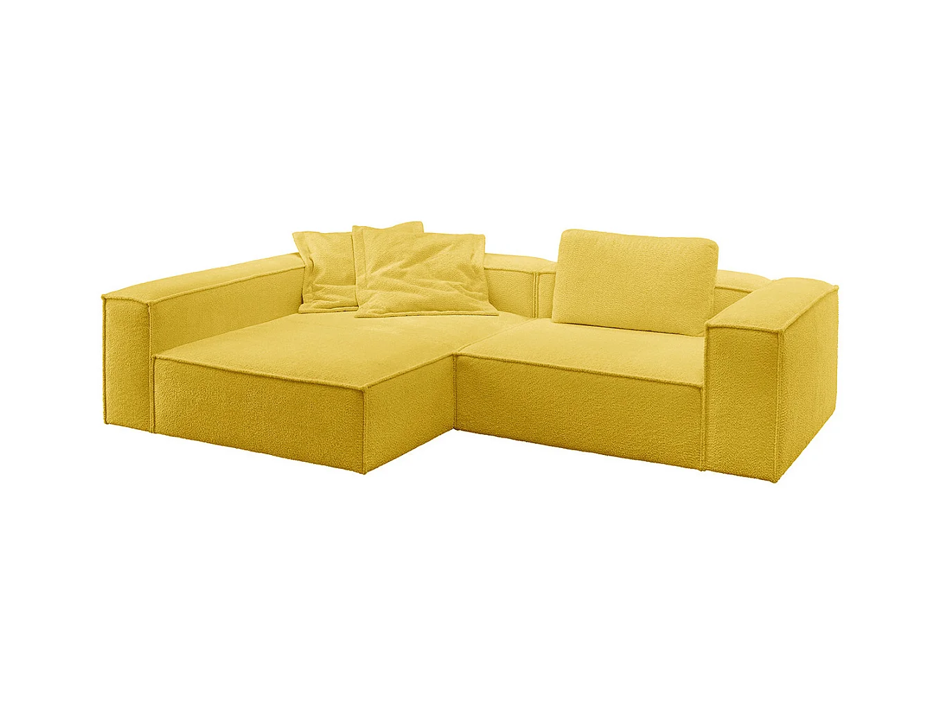 Canapé d'angle - jaune tissage plat - CARMO