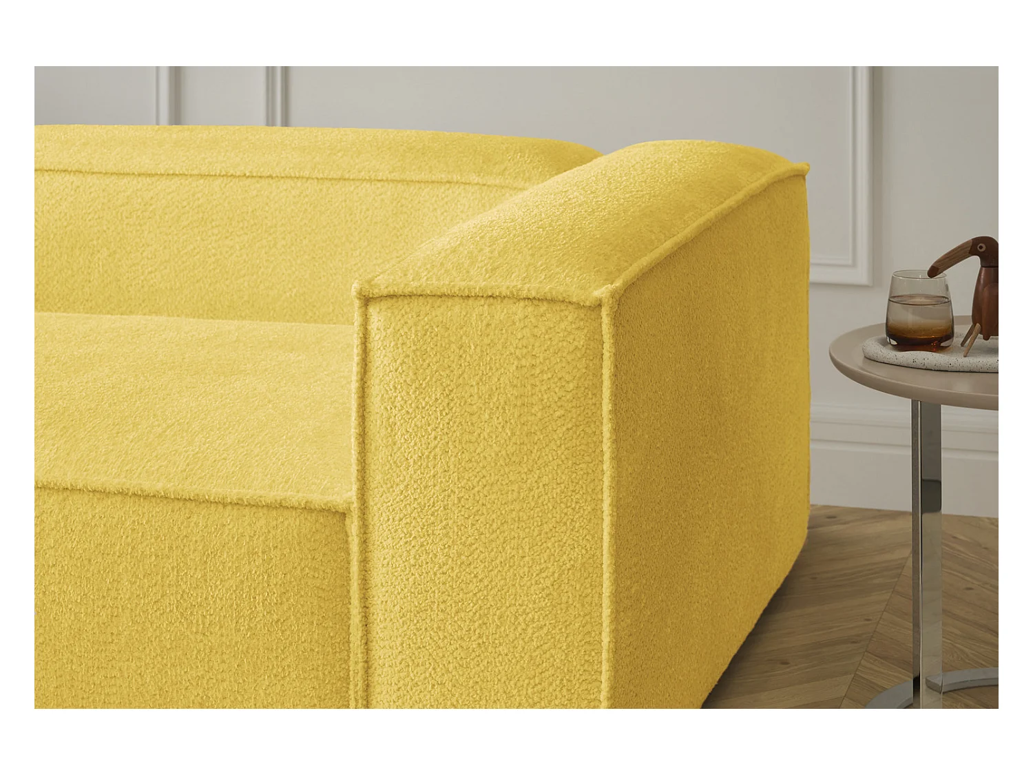 Canapé d'angle - jaune tissage plat - CARMO