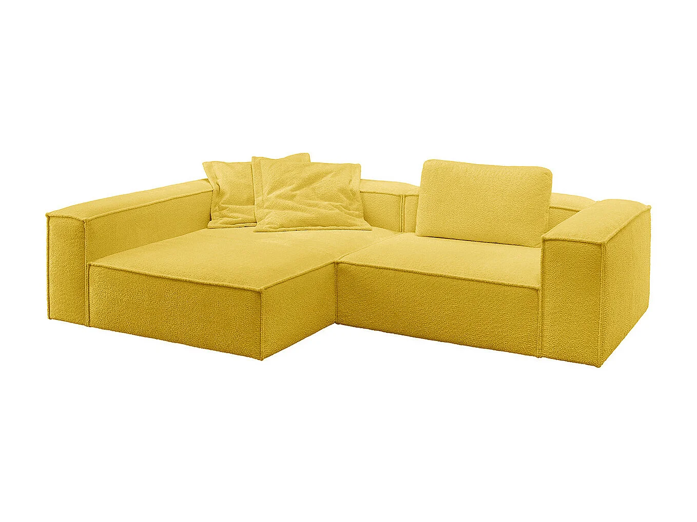 Canapé d'angle - jaune tissage plat - CARMO