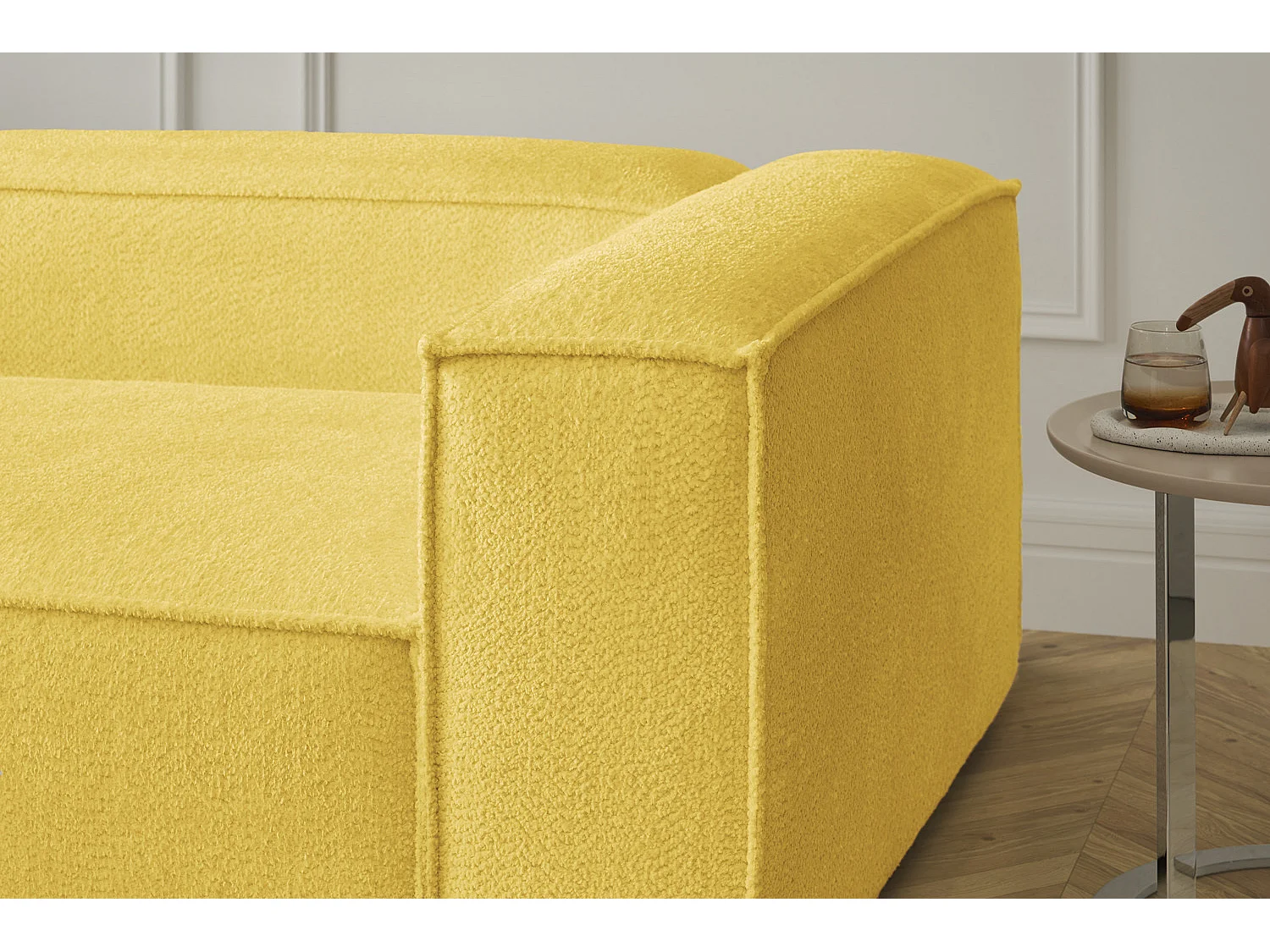 Canapé d'angle - jaune tissage plat - CARMO