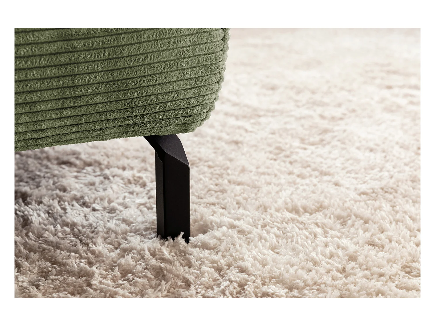 Canapé d'angle - Vert Velours côtelé - DELIA