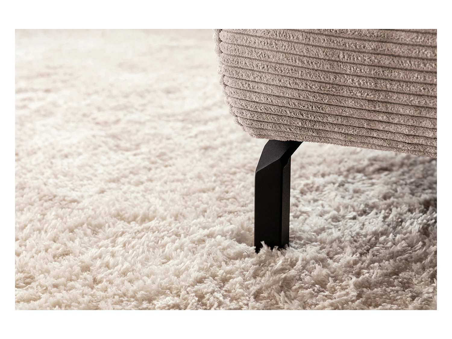 Canapé d'angle - taupe Velours côtelé - DELIA