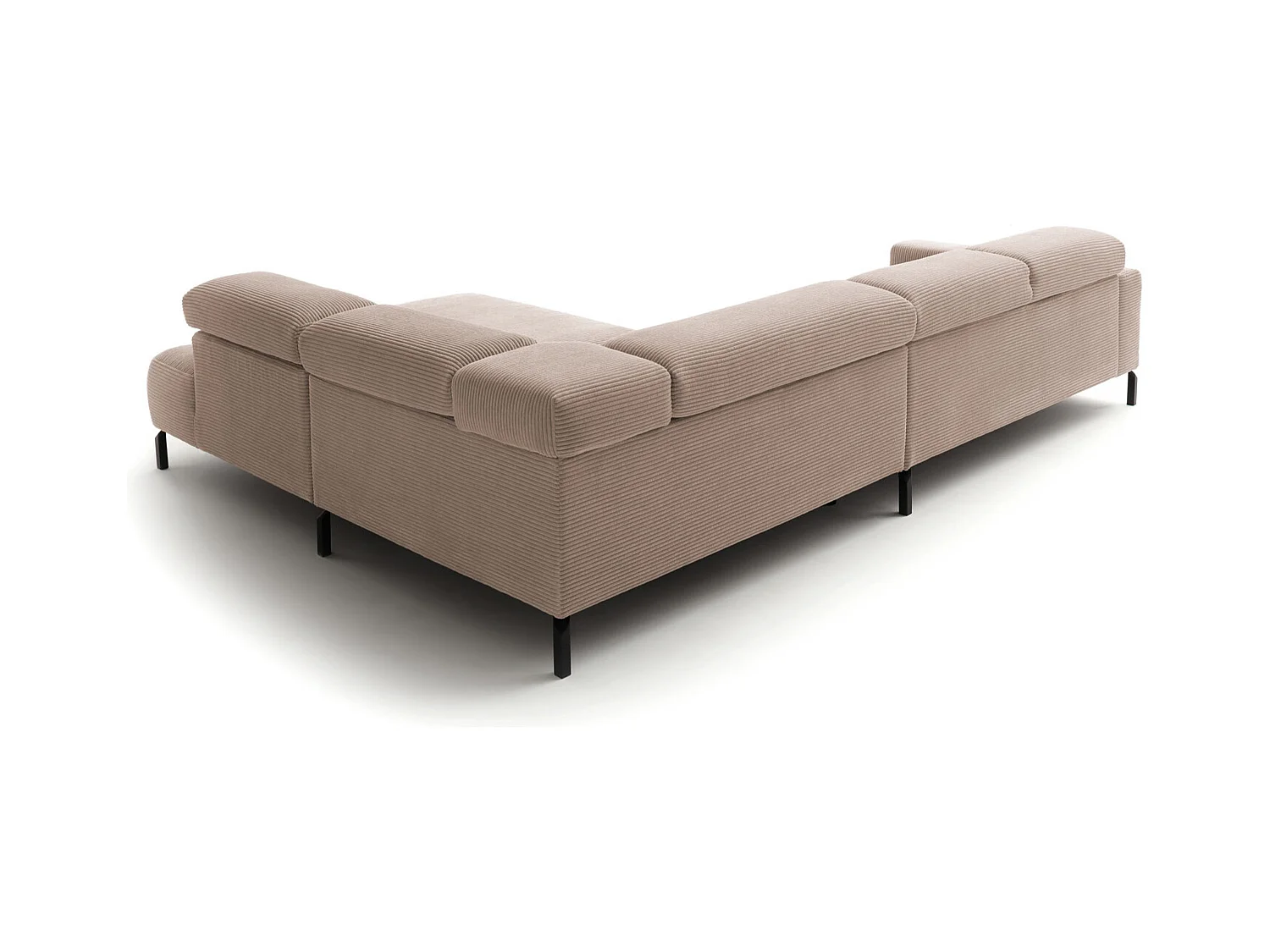 Canapé d'angle - taupe Velours côtelé - DELIA