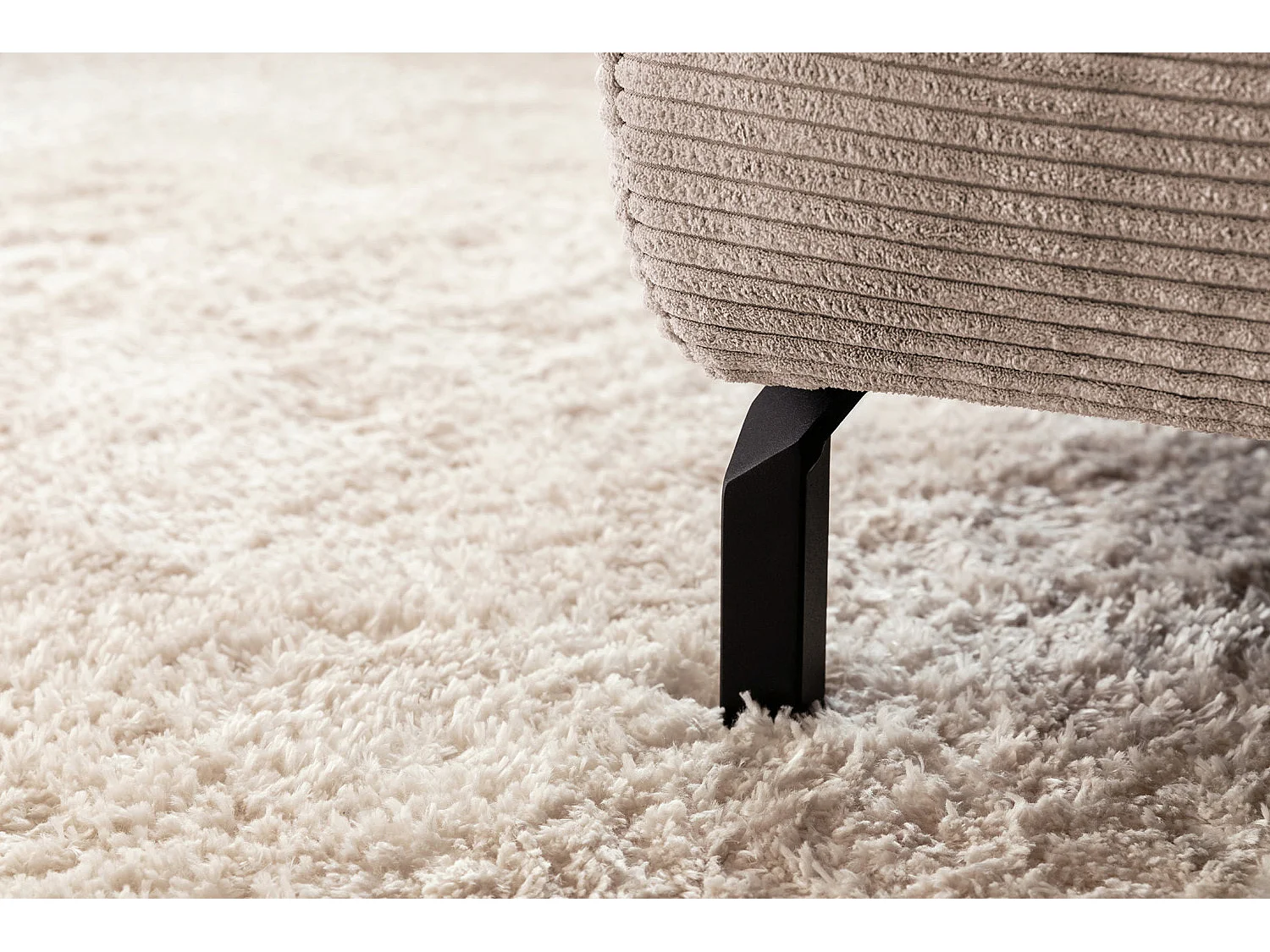 Ecksofa - Taupe Cord - DELIA