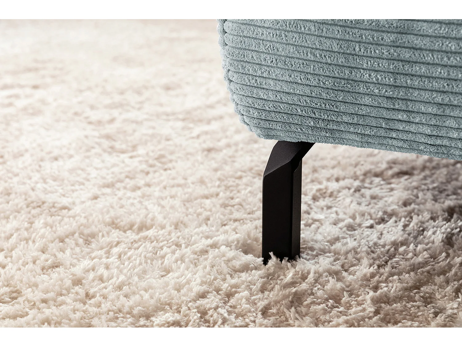 Ecksofa - Hellblau Cord - DELIA