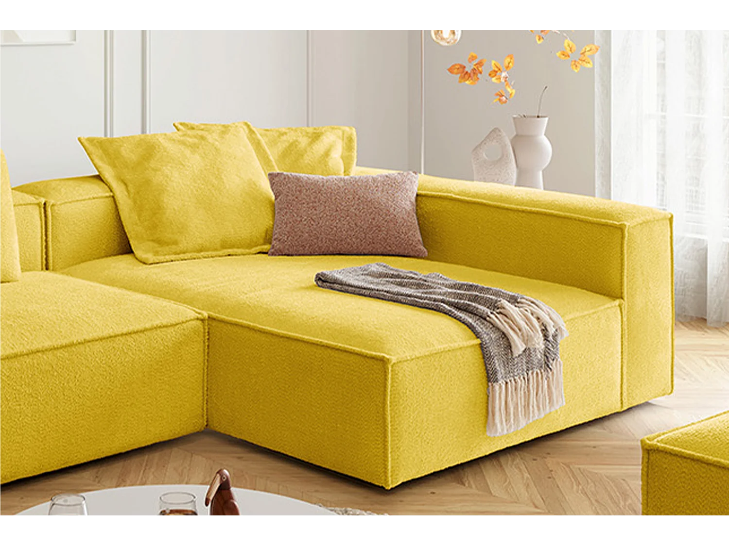 Ecksofa - Gelb Flachgewebe - CARMO