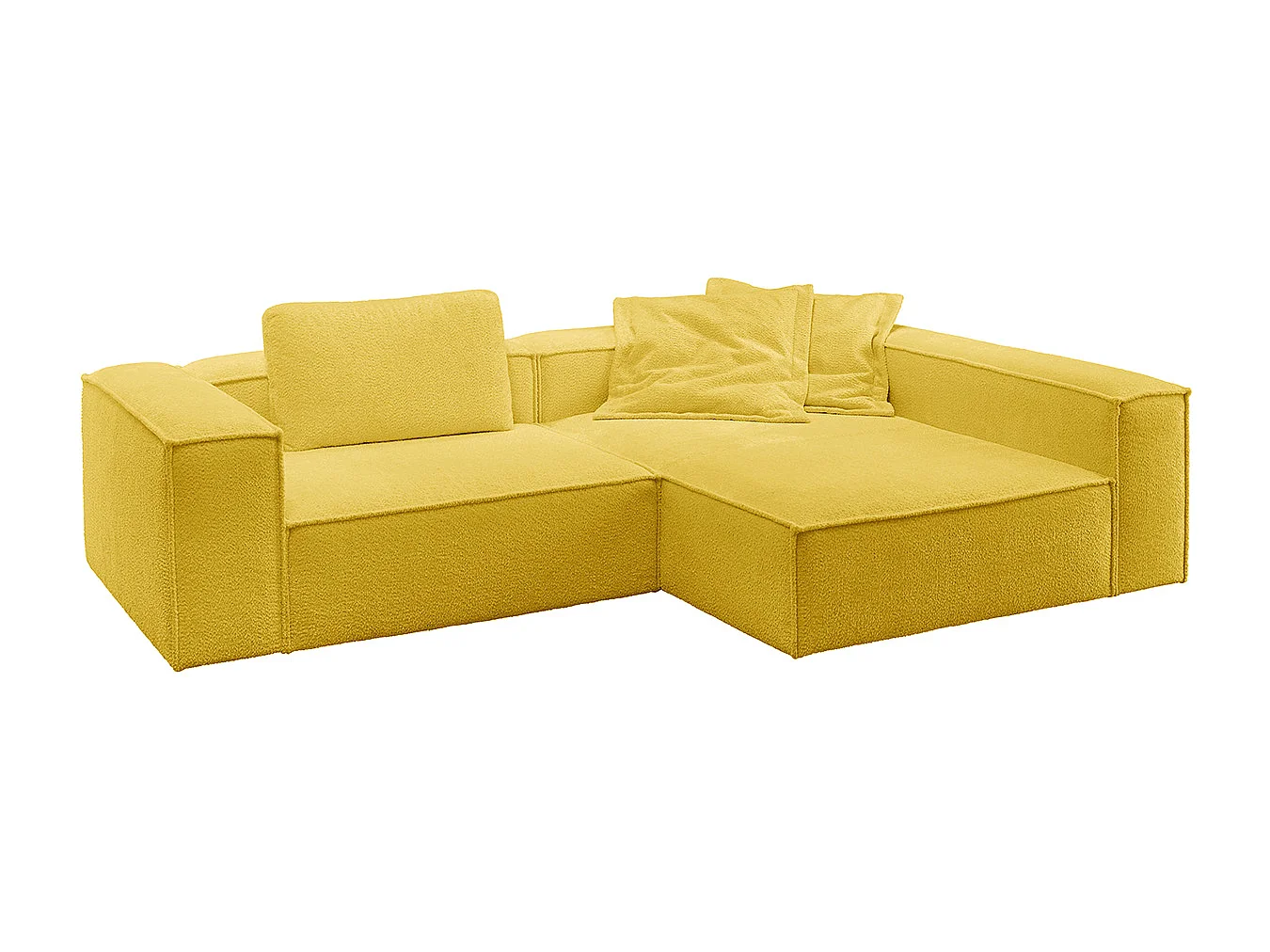 Sofá esquinero - amarillo tejido plano - CARMO
