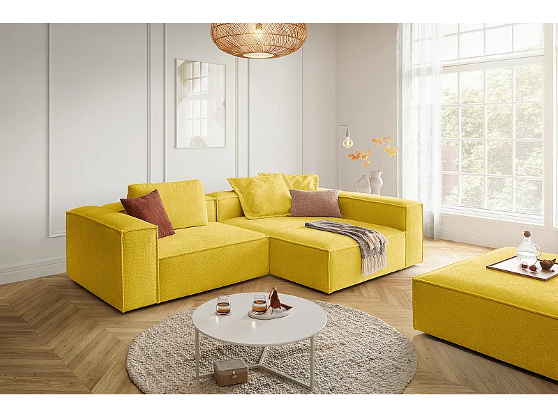 Ecksofa - Gelb Flachgewebe - CARMO