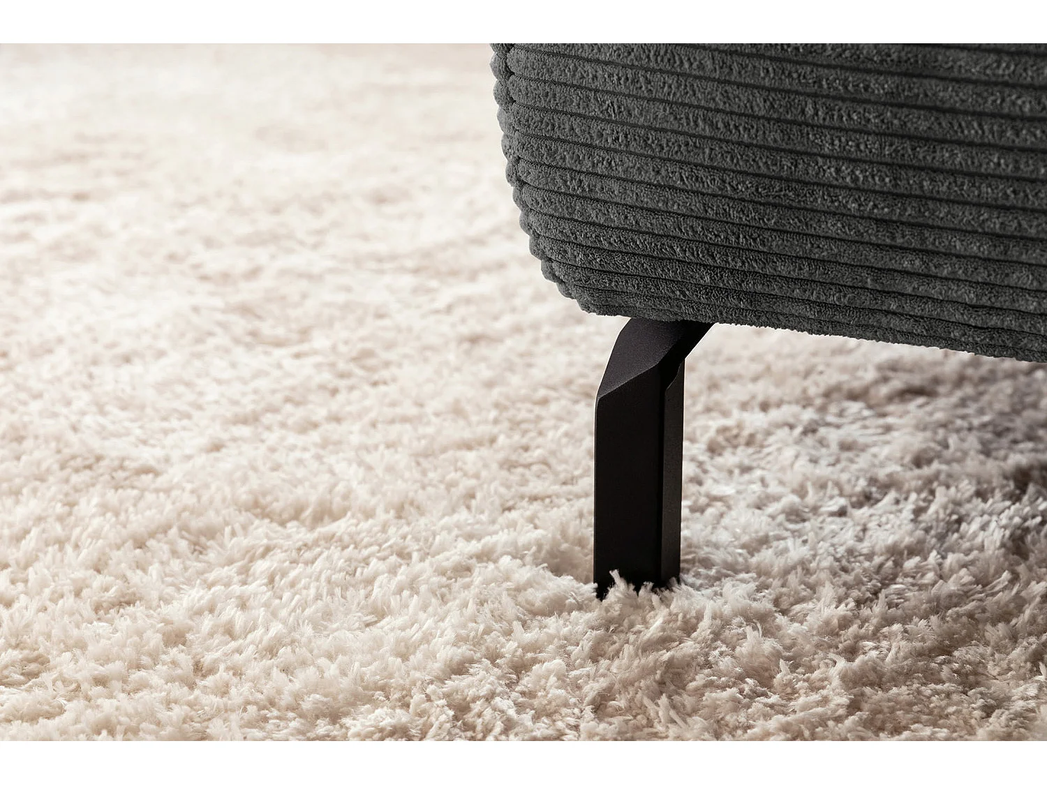 Ecksofa - Grau Cord - DELIA