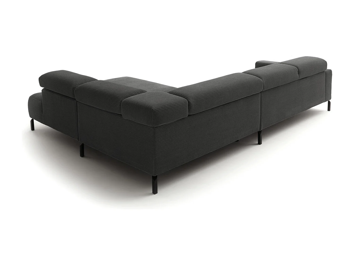 Ecksofa - Grau Cord - DELIA