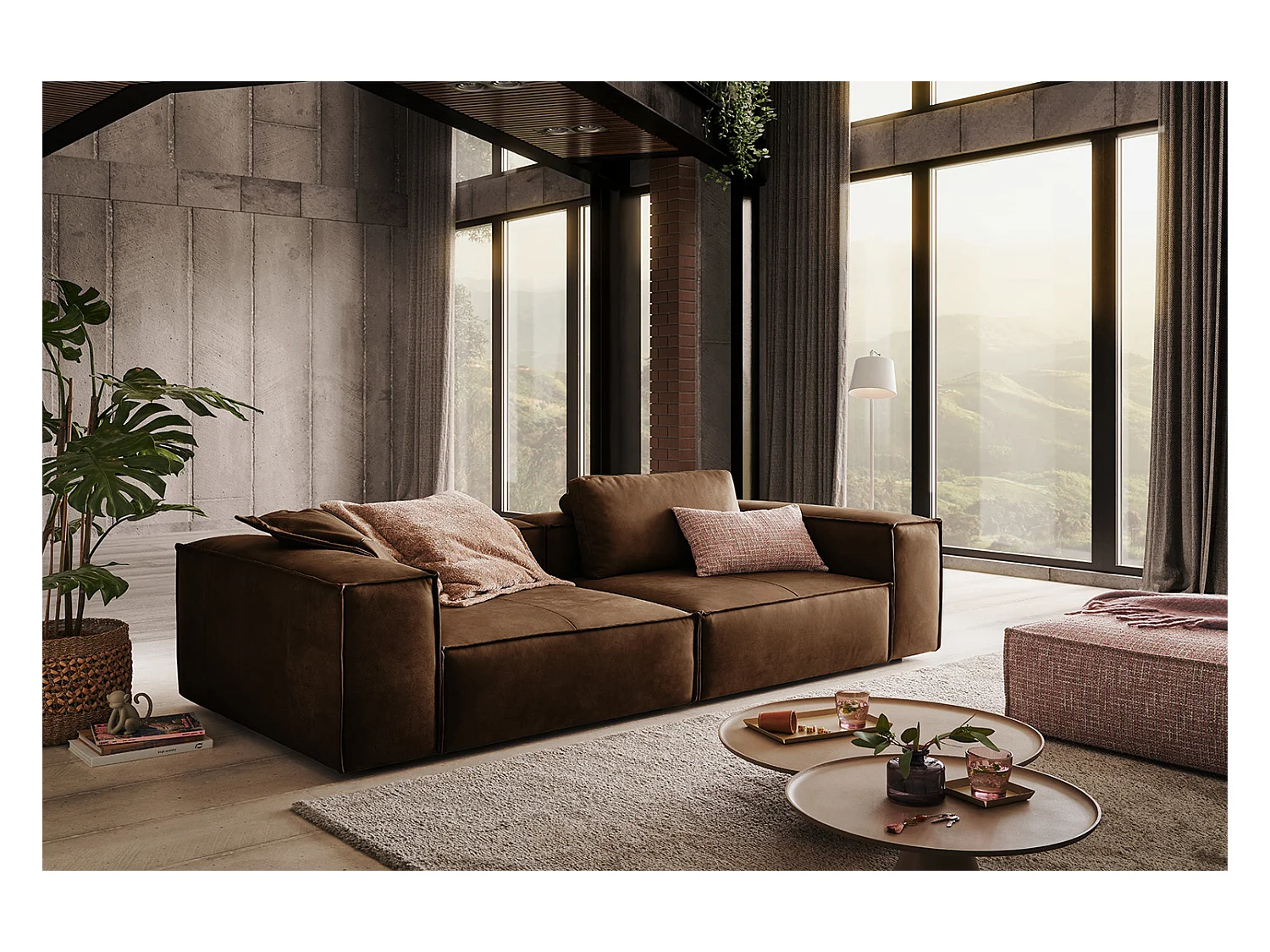 Divano - marrone pelle - CARMO