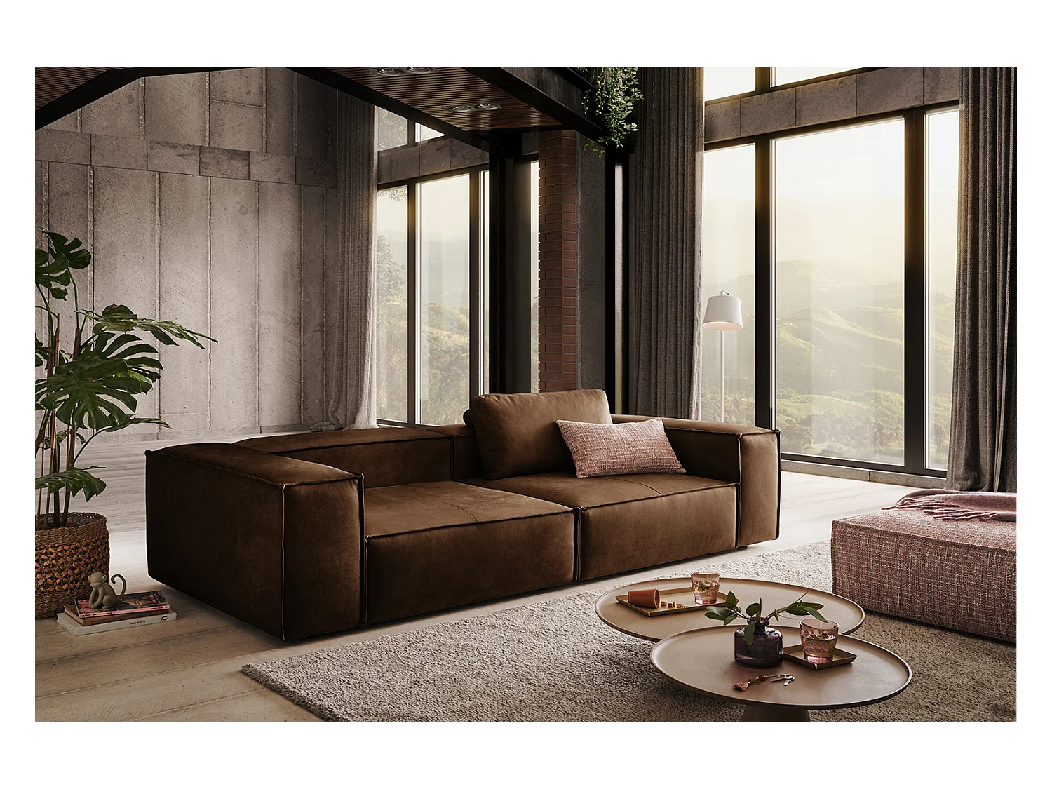 Divano - marrone pelle - CARMO