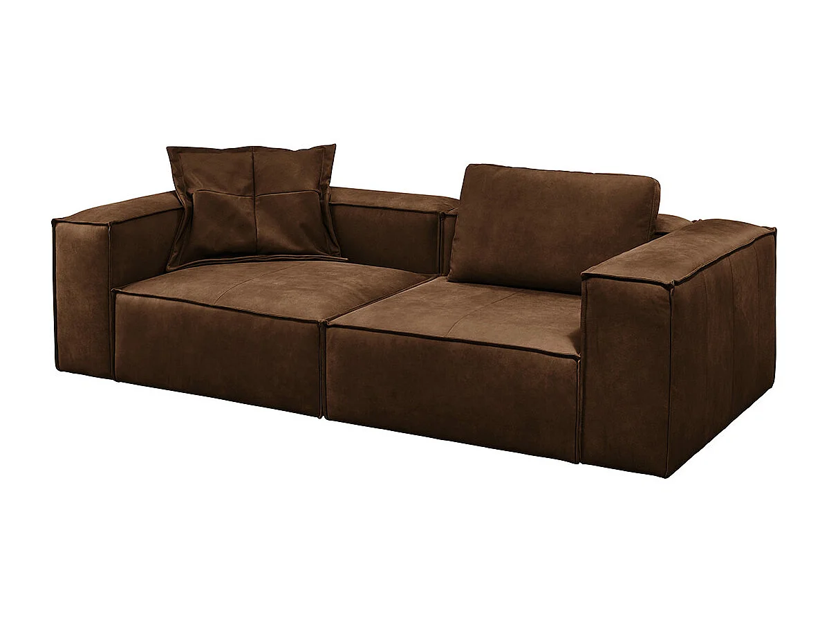 Canapé - marron cuir - CARMO