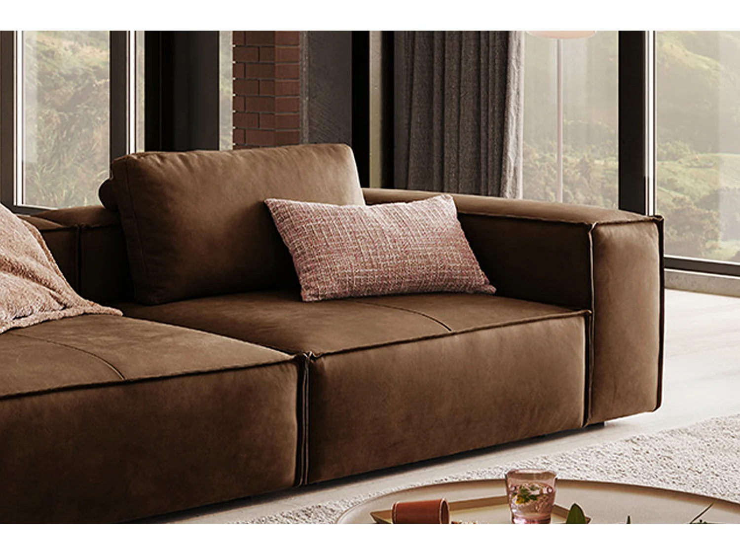 Canapé - marron cuir - CARMO