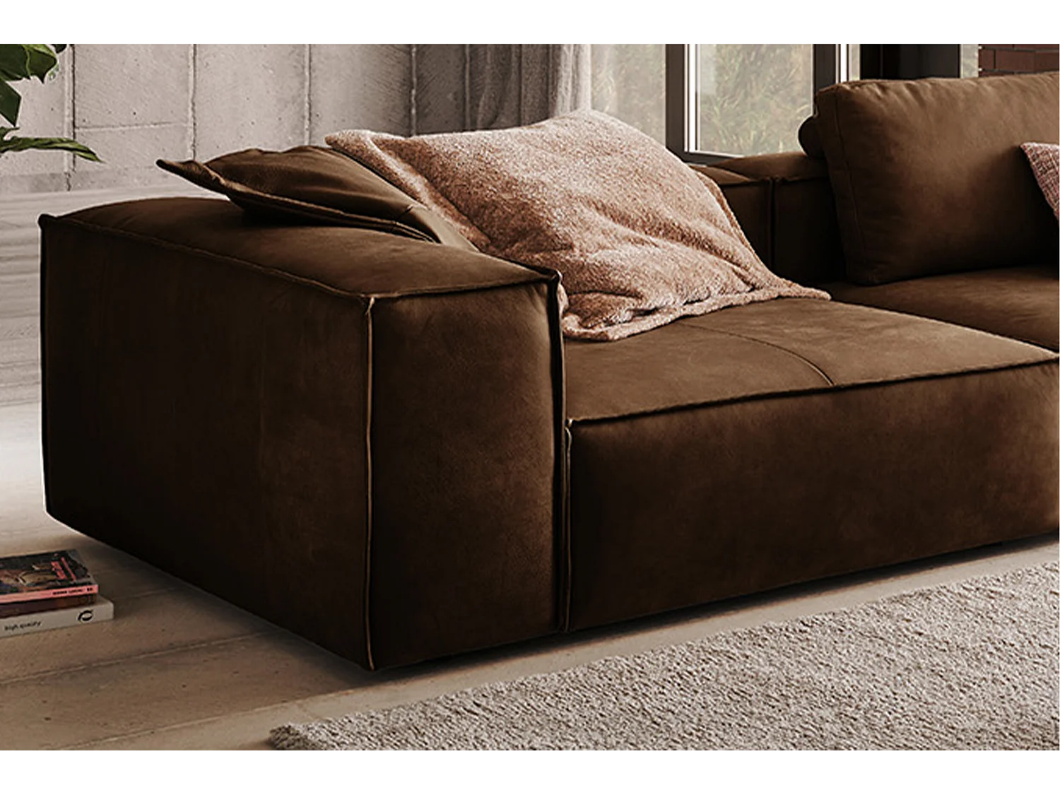 Sofa - Braun Leder - CARMO