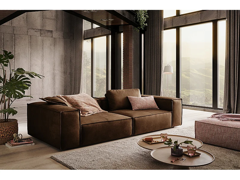 Sofa - Braun Leder - CARMO