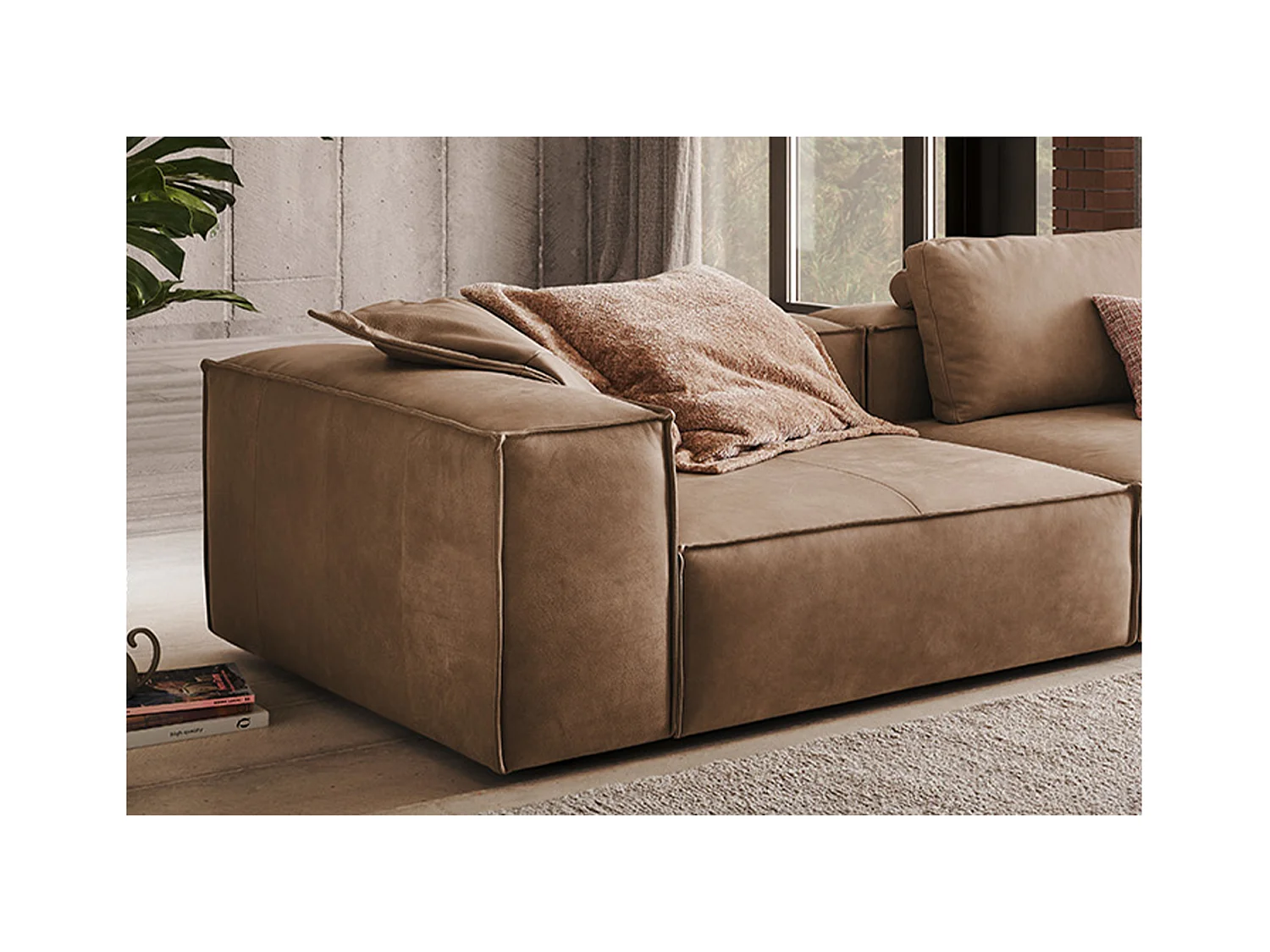 Sofa - Taupe Leder - CARMO
