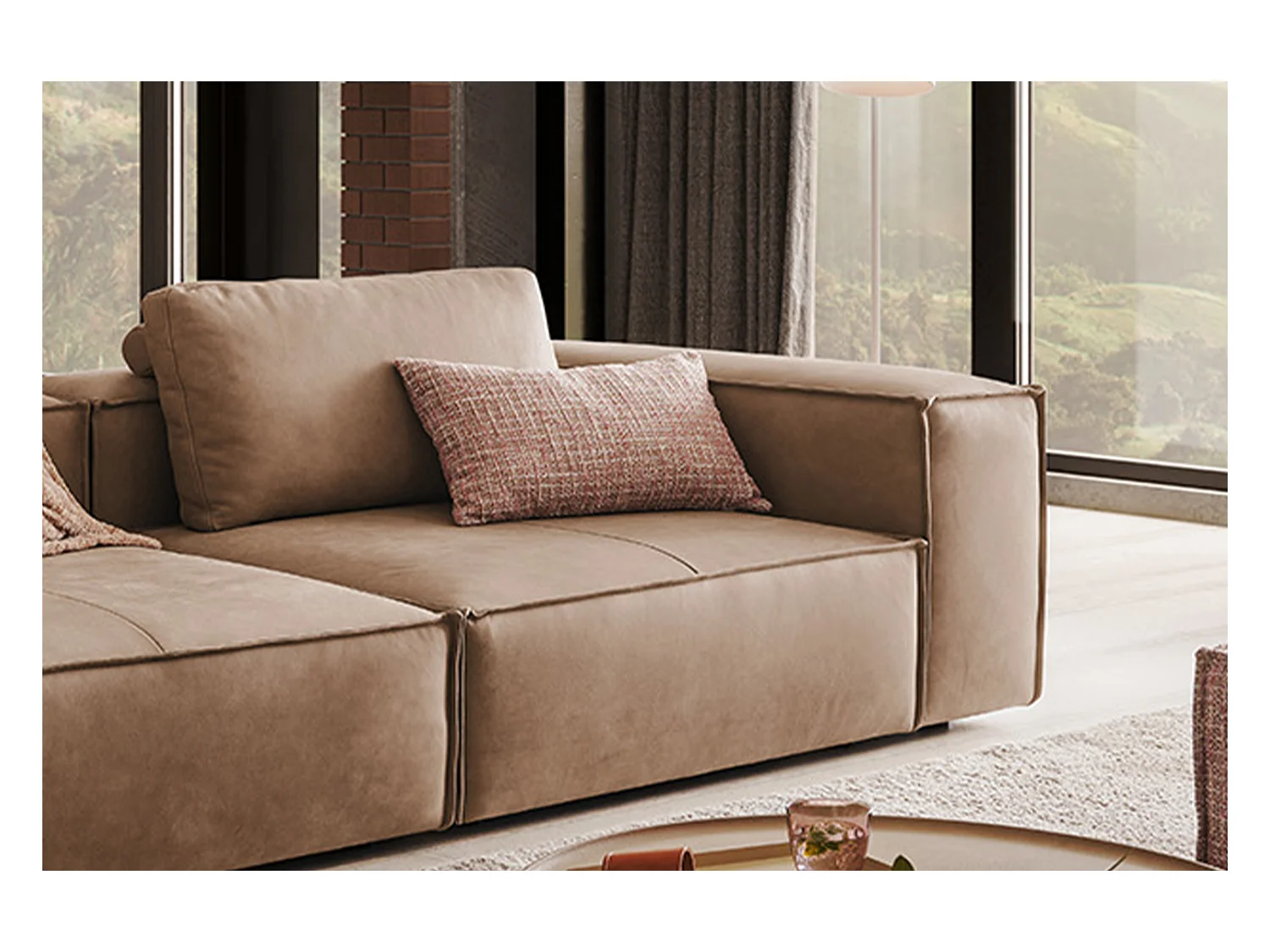 Sofa - Taupe Leder - CARMO