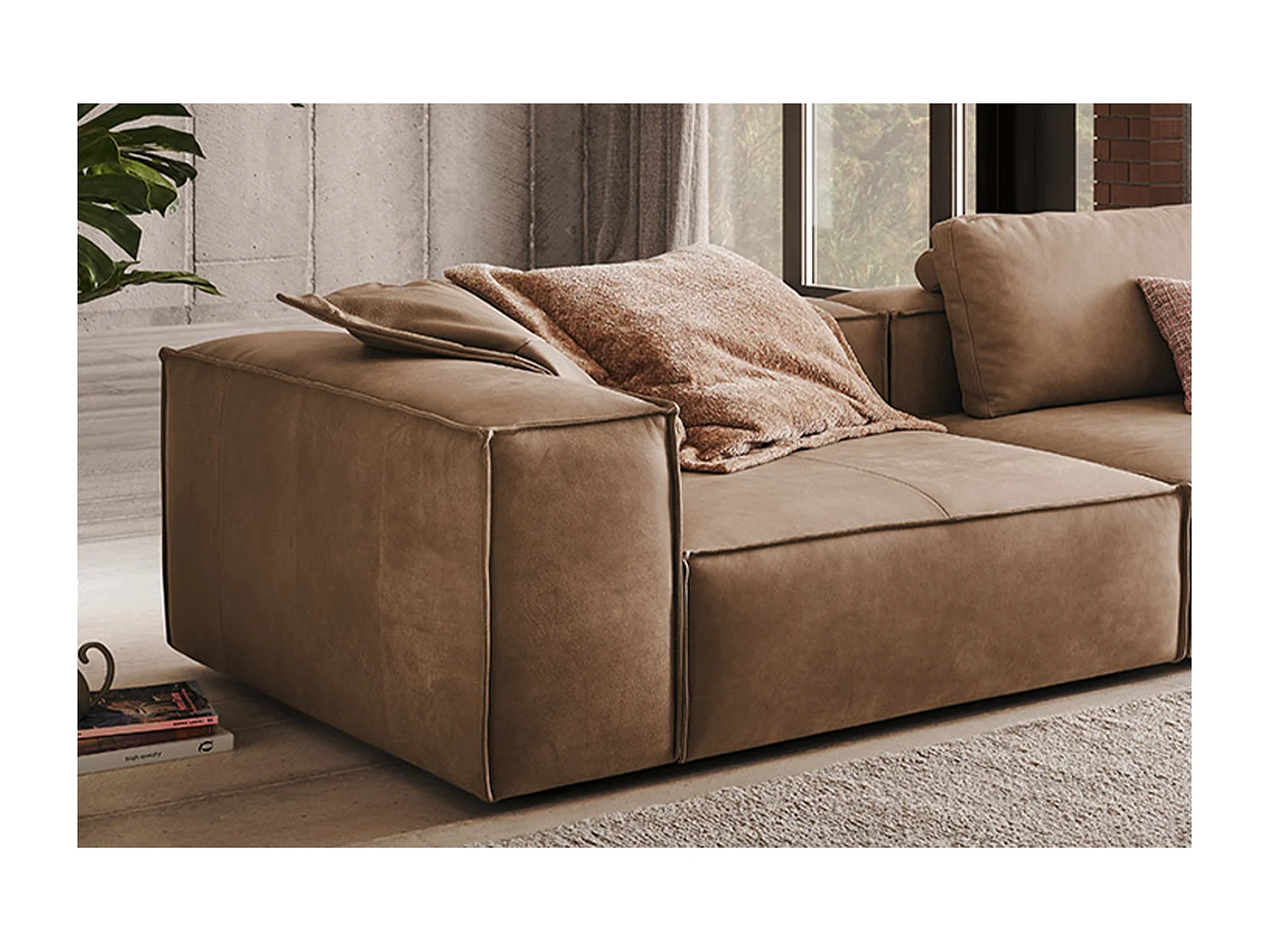 Sofa - Taupe Leder - CARMO