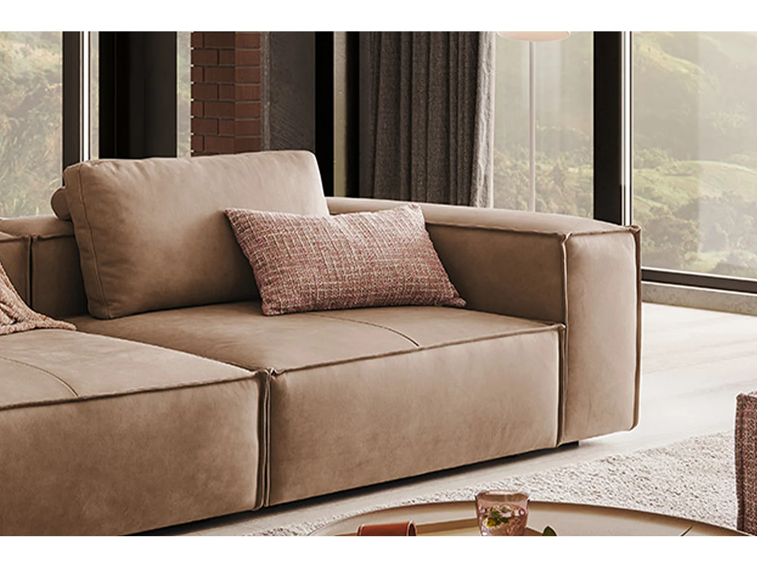 Sofa - Taupe Leder - CARMO