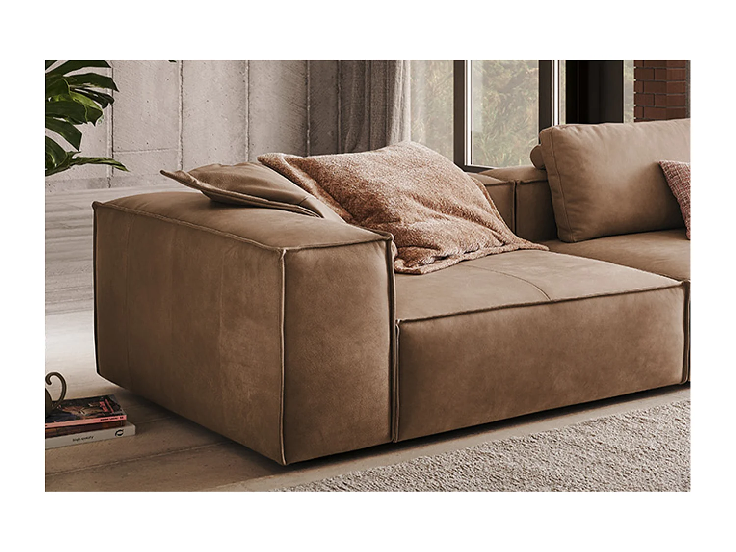 Sofa - Taupe Leder - CARMO