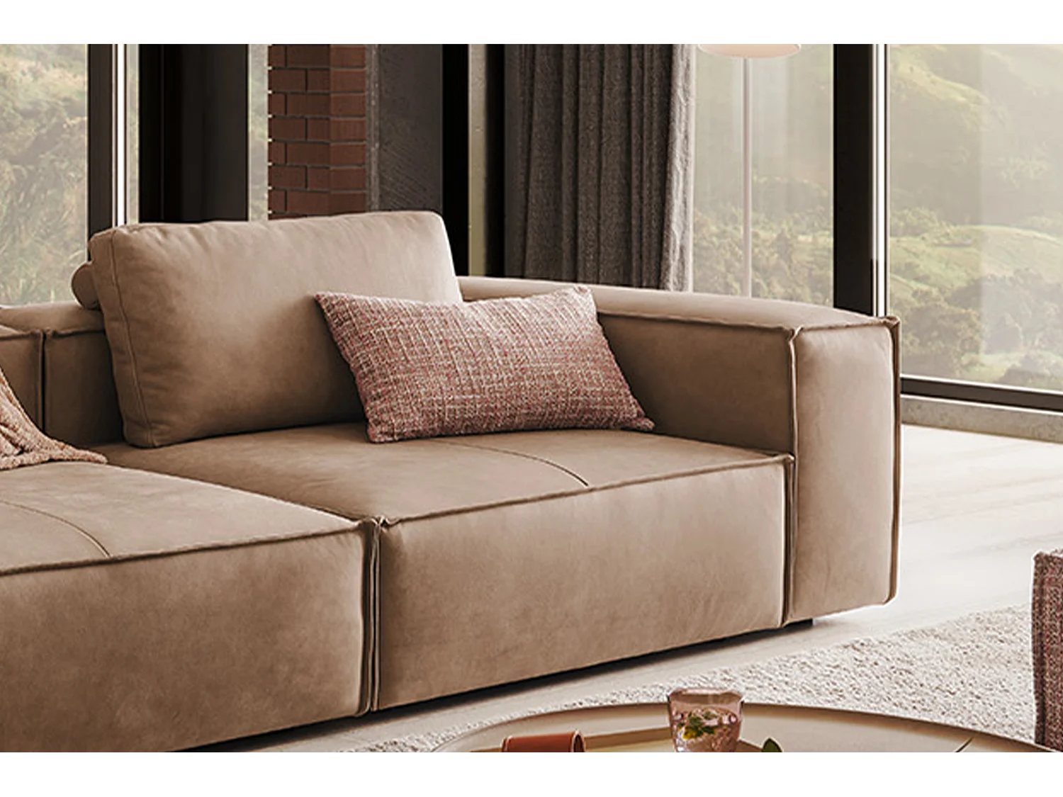 Sofa - Taupe Leder - CARMO