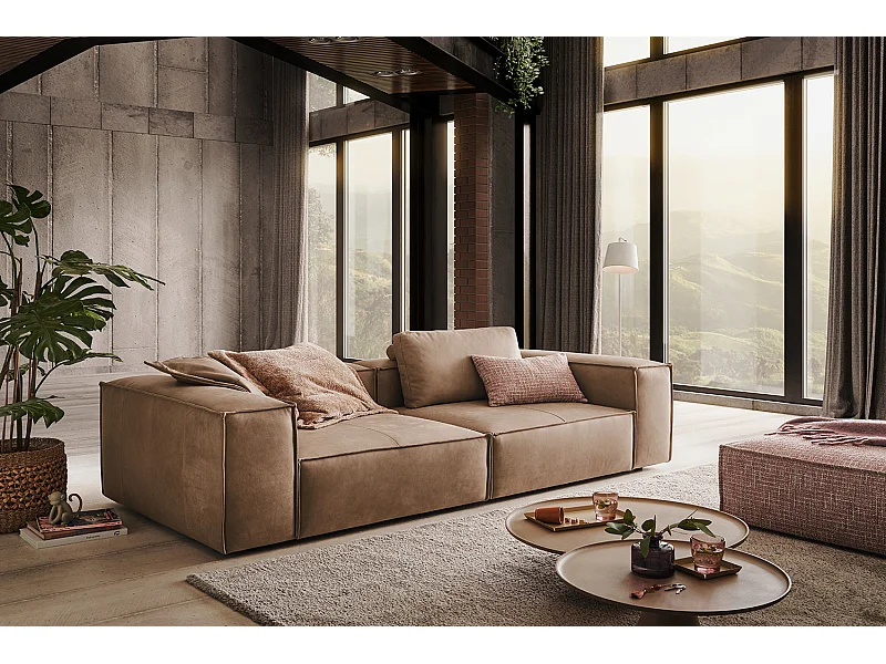 Sofa - Taupe Leder - CARMO