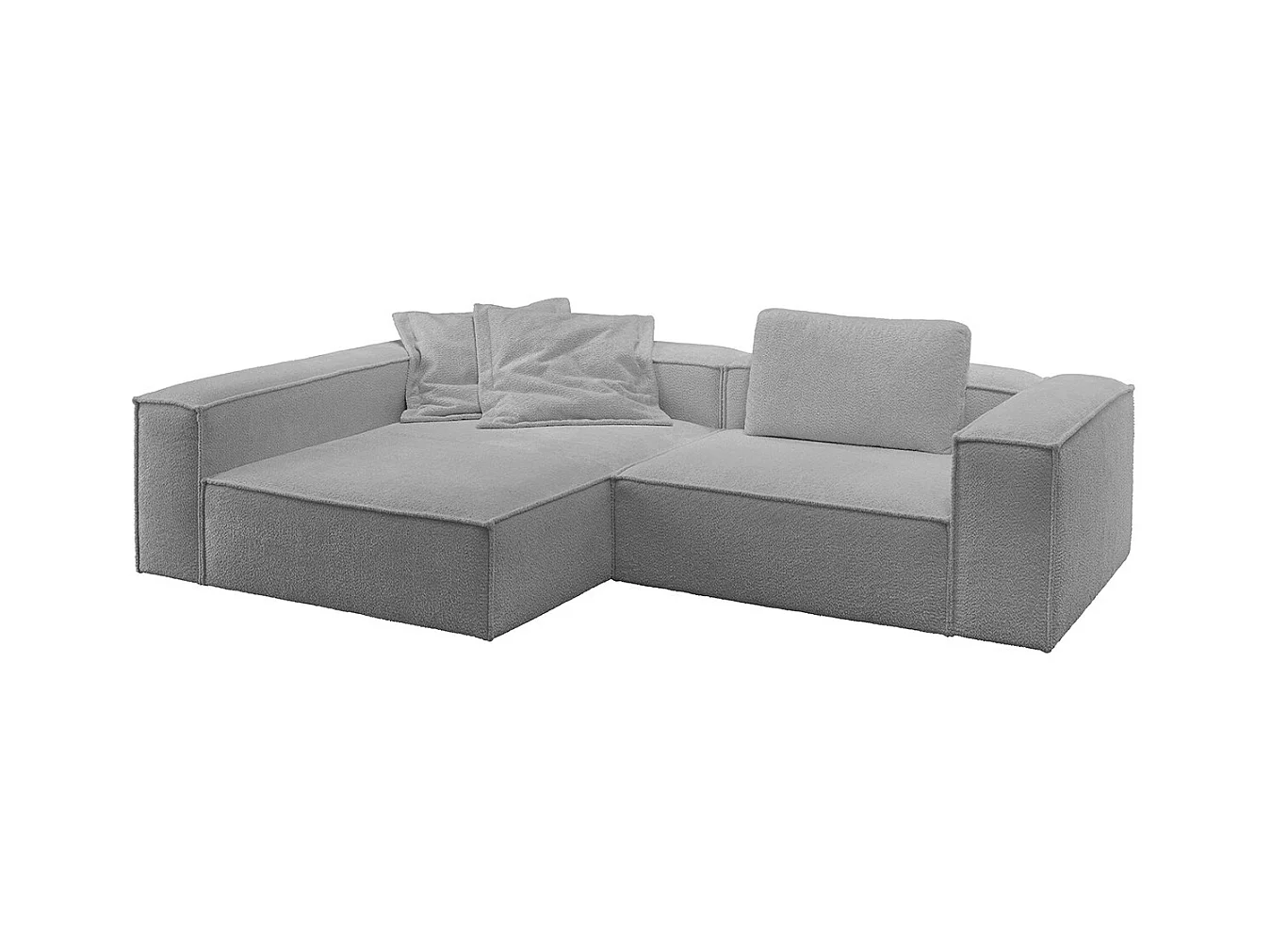 Canapé d'angle - Gris tissage plat - CARMO