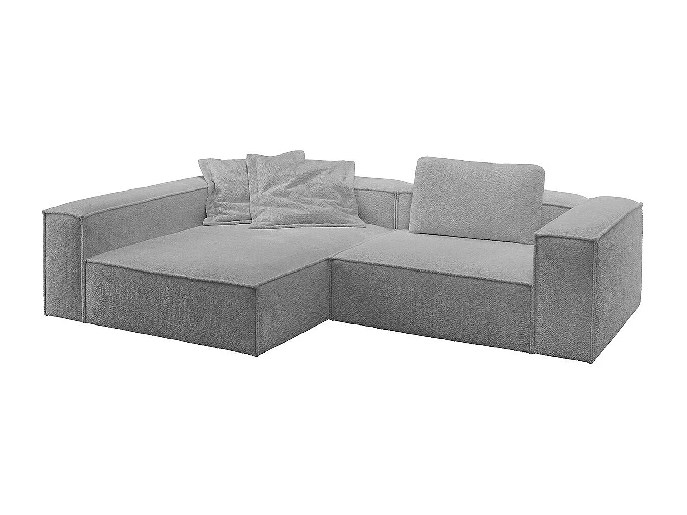 Canapé d'angle - Gris tissage plat - CARMO