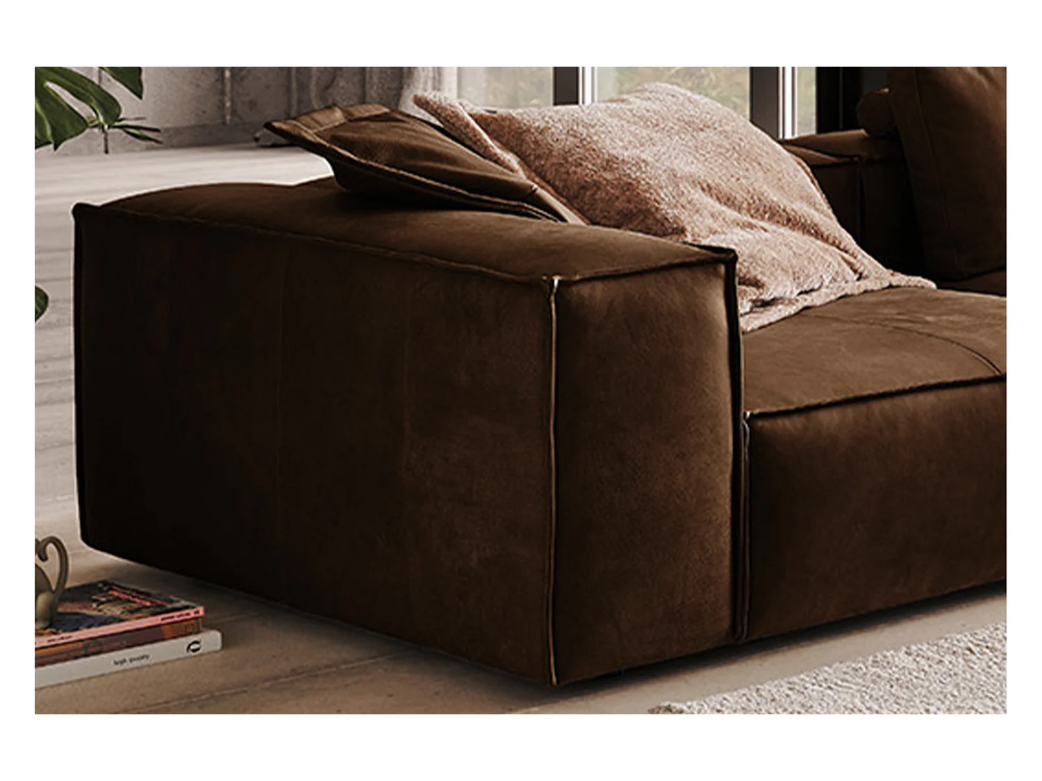 Canapé - marron cuir - CARMO