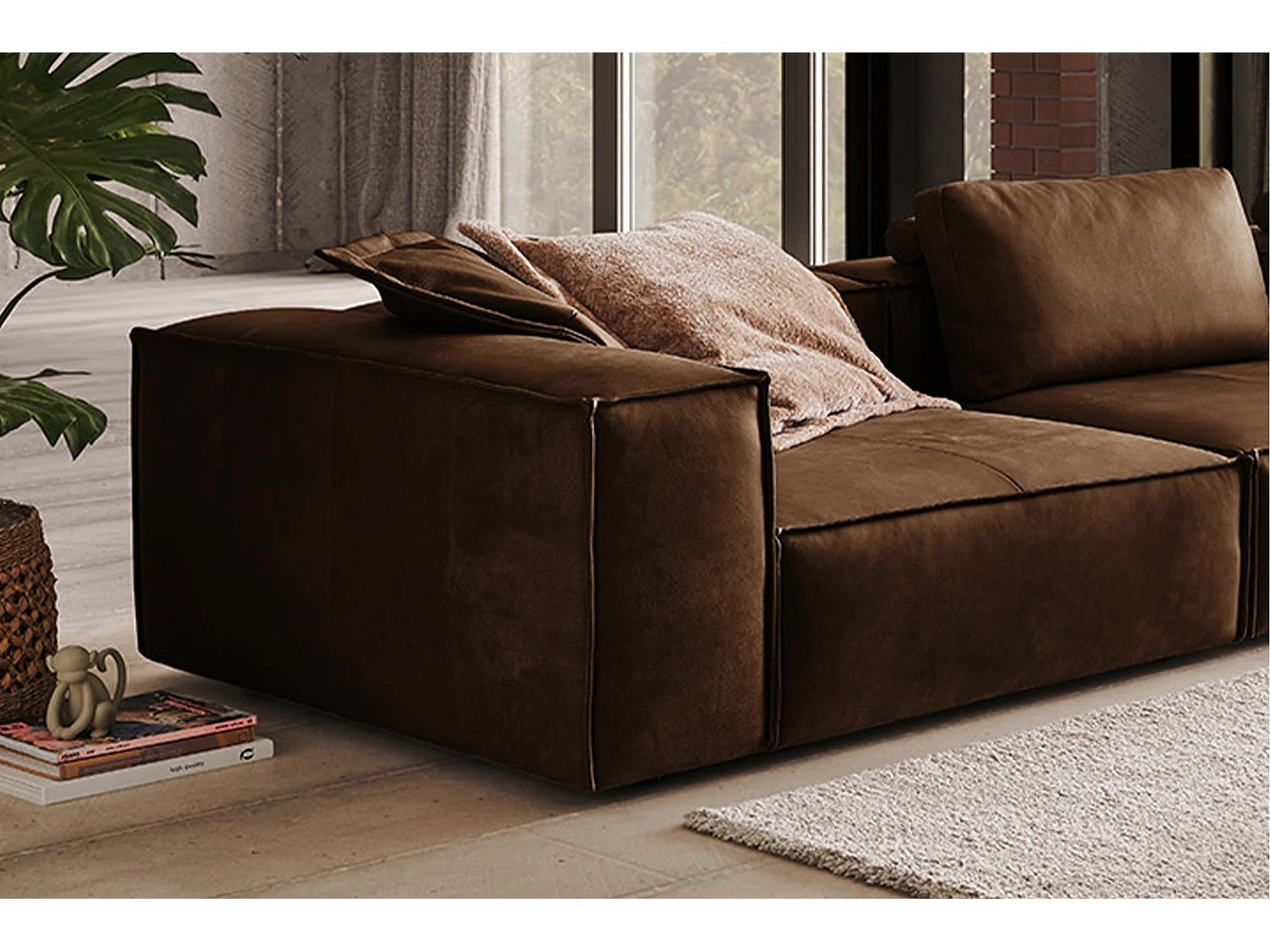 Sofa - Braun Leder - CARMO