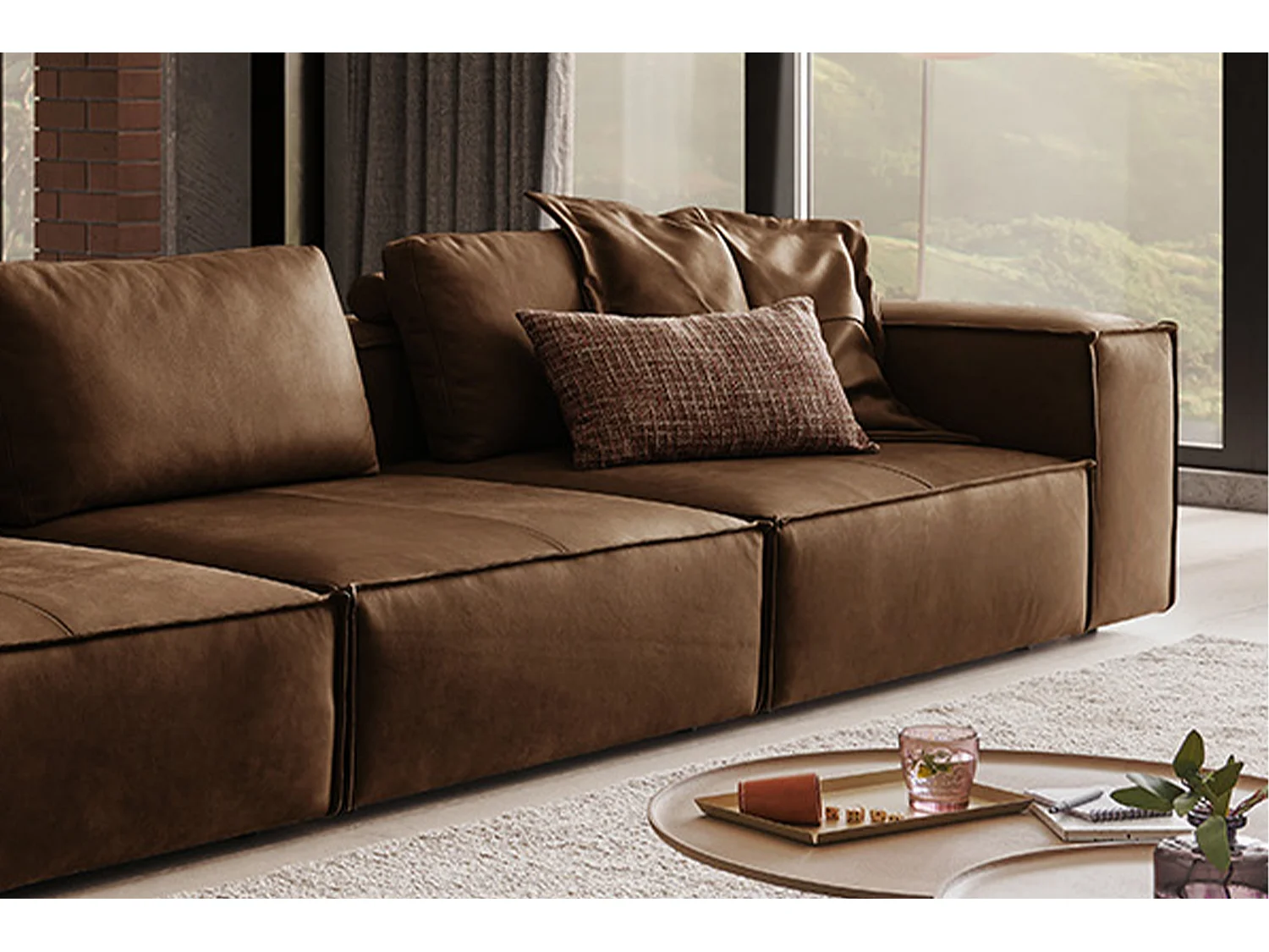 Sofa - Braun Leder - CARMO