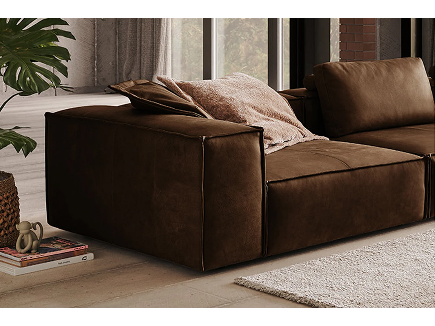 Sofa - Braun Leder - CARMO