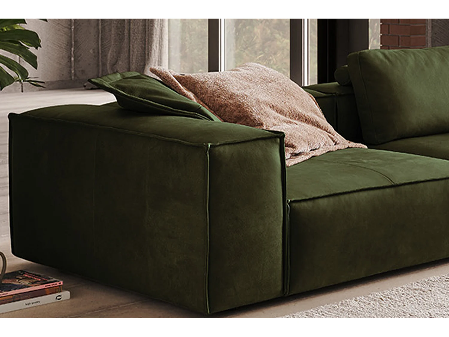 Canapé - Gris cuir - CARMO