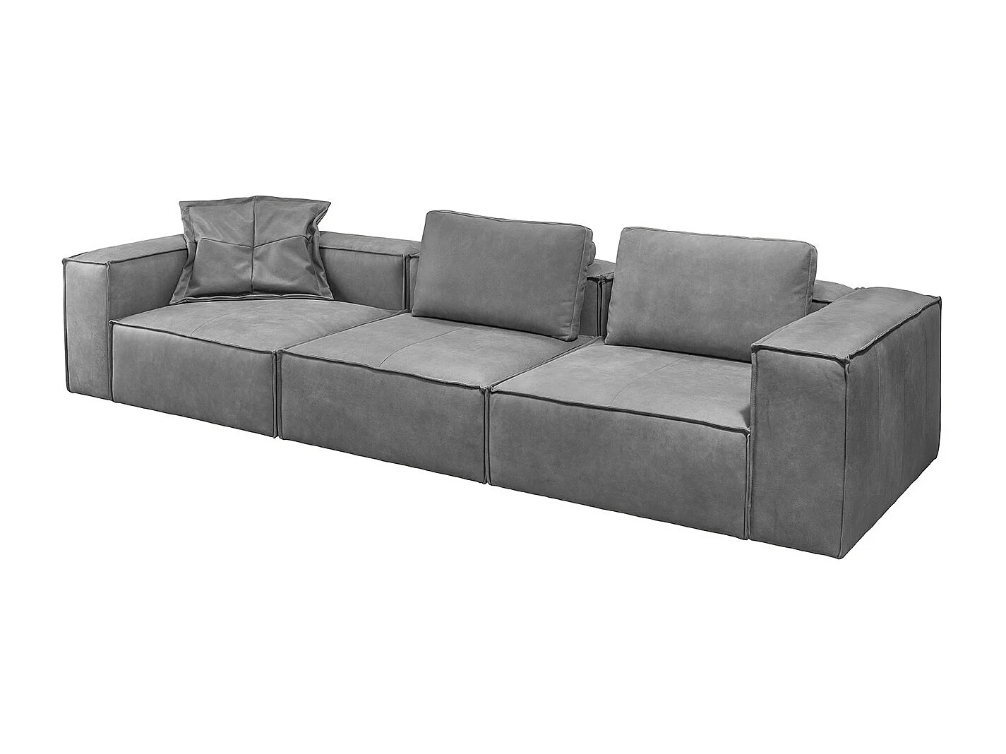 Sofa - Grau Leder - CARMO