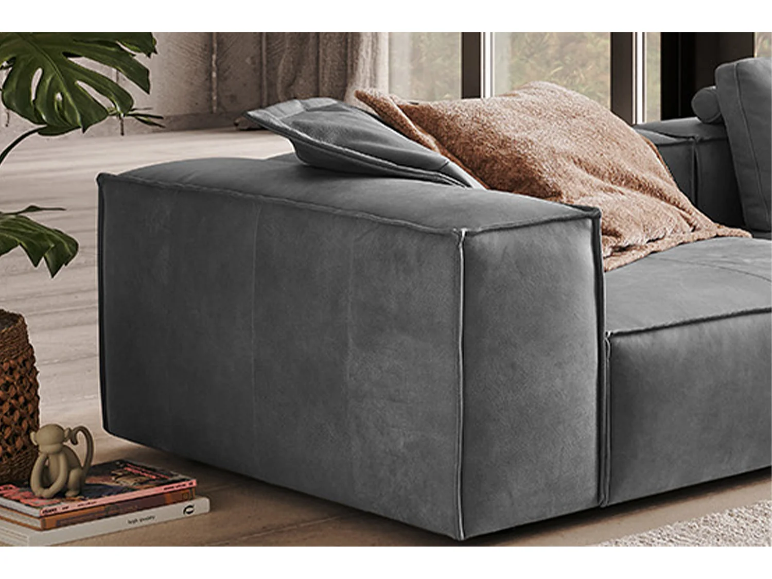 Sofa - Grau Leder - CARMO