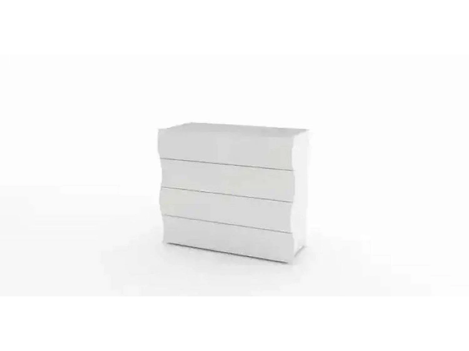 Commode chambre 100cm Design 4 Tiroirs Blanc Brillant Onda Draw