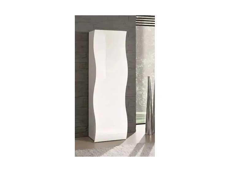 Armoire design avec étagères en blanc brillant Onda Wardrobe