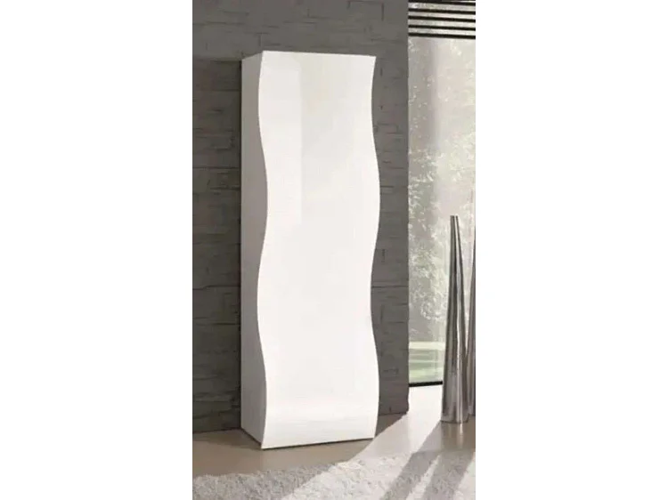 Armoire design avec étagères en blanc brillant Onda Wardrobe