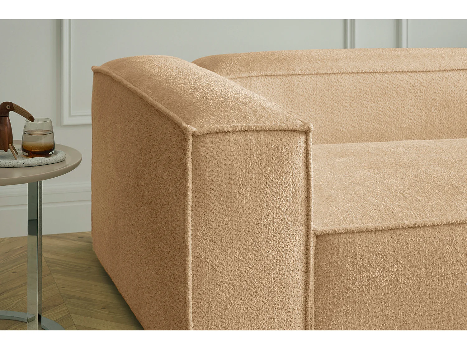 Ecksofa - Braun Flachgewebe - CARMO
