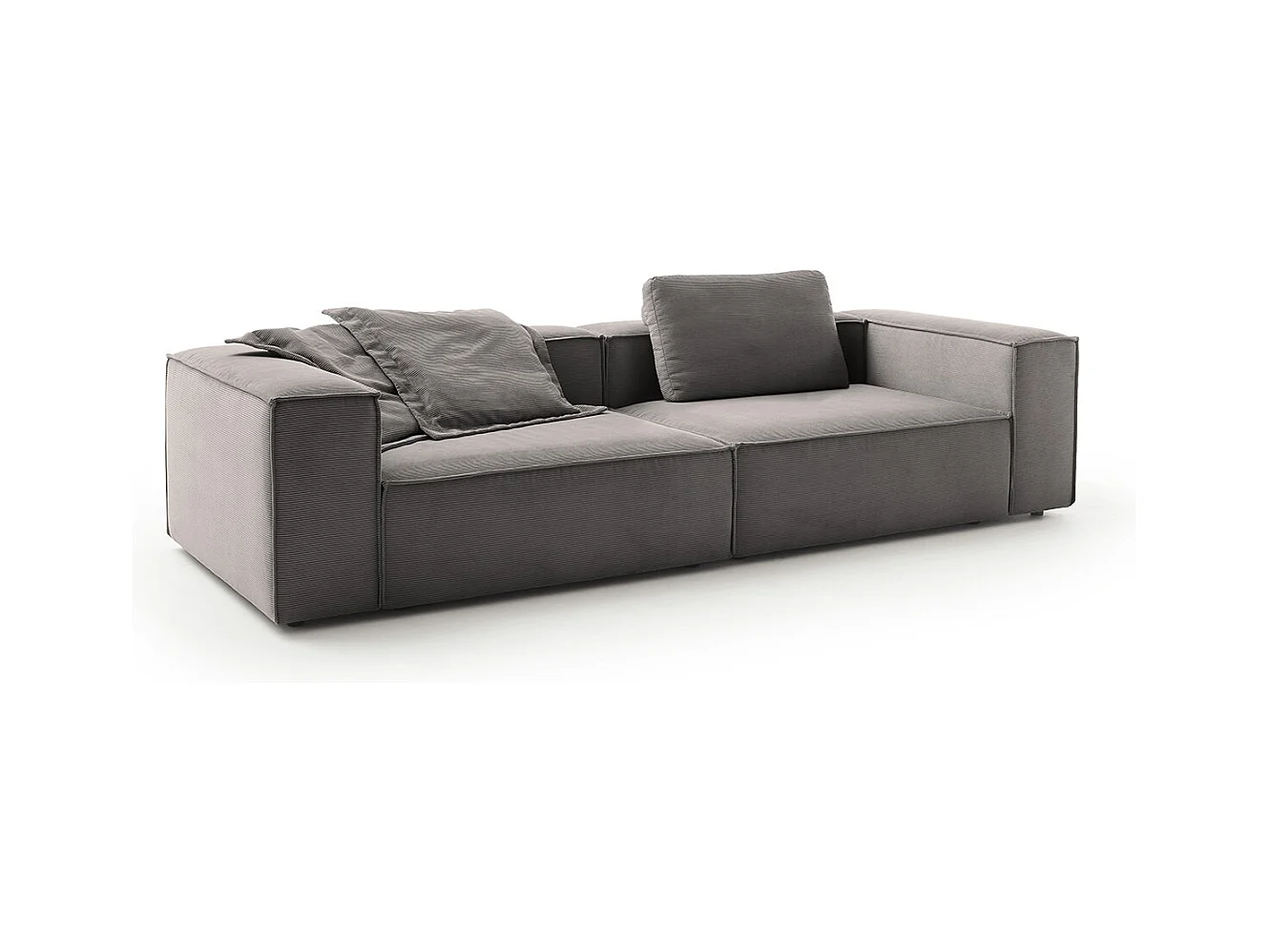 Canapé - anthracite Velours côtelé - CARMO