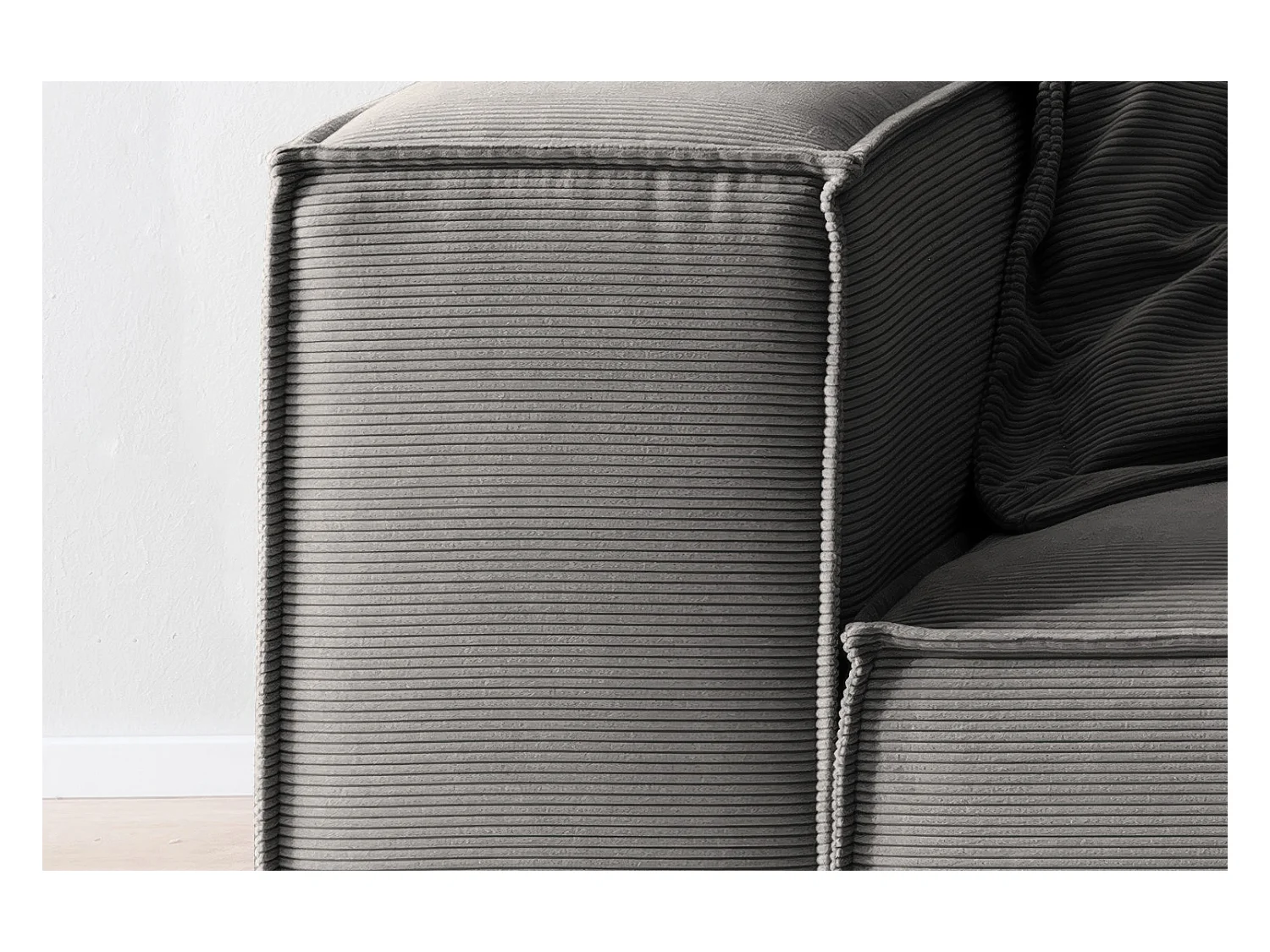 Canapé - anthracite Velours côtelé - CARMO