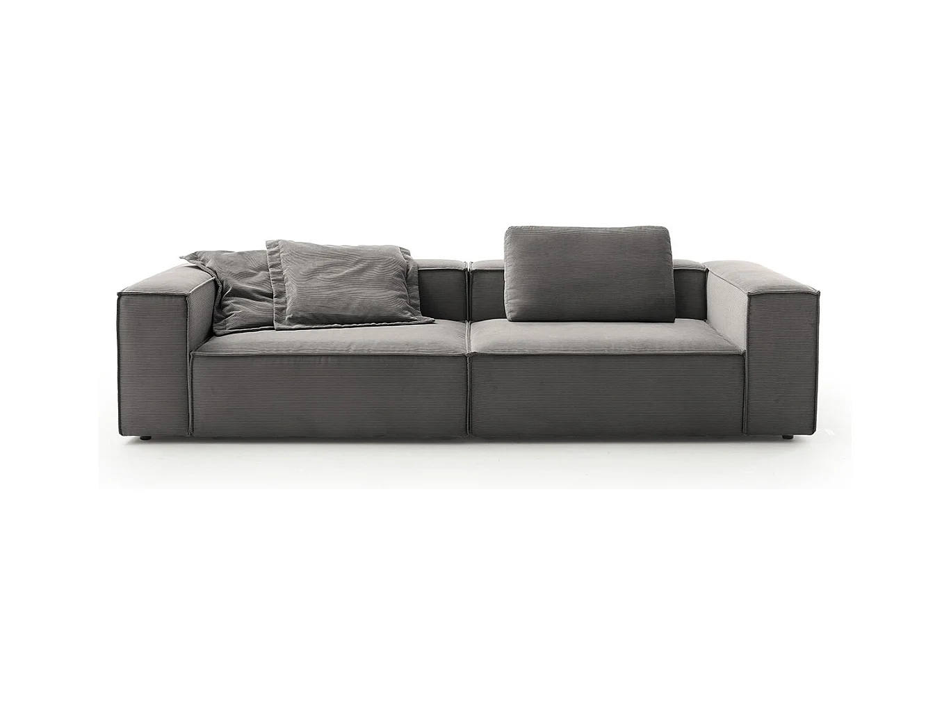 Canapé - anthracite Velours côtelé - CARMO